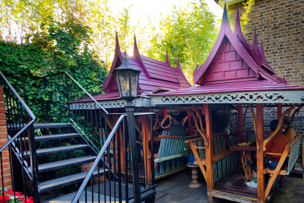 thai huts in skehan's garden